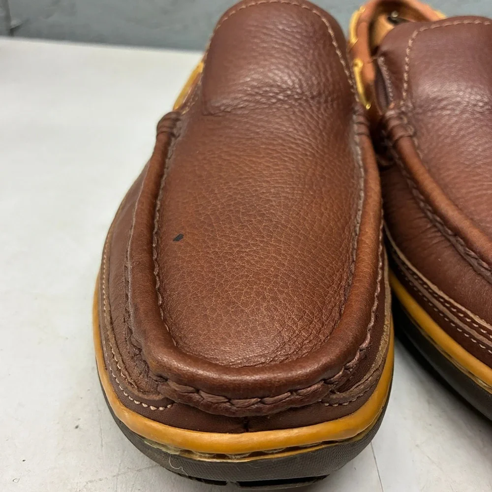 Tommy Bahama Rum Cay Slip On Loafers Mens 9.5 Brown Leather Driving Shoes Mocs